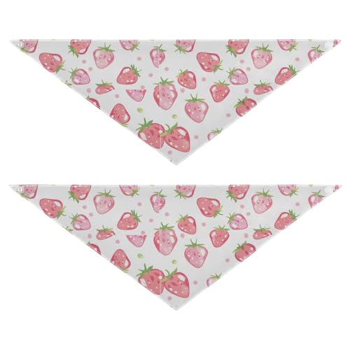 Hundehalstücher mit rosa Erdbeeren auf weißem Hintergrund, verstellbar, weich, niedliches Haustier-Urlaubszubehör, Dekoration für Hunde und Katzen Hundehalstücher mit rosa Erdbeeren auf weißem Hintergrund, verstellbar, weich, niedliches Haustier-Urlaubszubehör, Dekoration für Hunde und Katzen von Amooorous