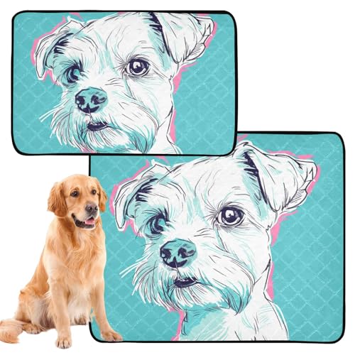 Hundematte für Hunde, waschbar, rutschfest, für Strand, 61 x 91,4 cm + 91,4 x 106,7 cm, Cartoon, niedlicher weißer Hund, 2 Stück Hundematte für Hunde, waschbar, rutschfest, für Strand, 61 x 91,4 cm + 91,4 x 106,7 cm, Cartoon, niedlicher weißer Hund, 2 Stück von Amooorous