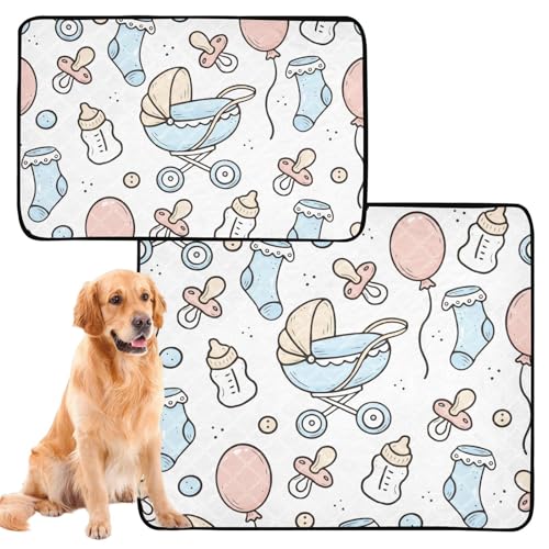 Katzen-Haustier-Matte für den Boden, rutschfest, für Sofa, 61 x 91,4 cm + 91,4 x 106,7 cm, Cartoon-Flasche, Kinderwagen, 2 Stück Katzen-Haustier-Matte für den Boden, rutschfest, für Sofa, 61 x 91,4 cm + 91,4 x 106,7 cm, Cartoon-Flasche, Kinderwagen, 2 Stück von Amooorous
