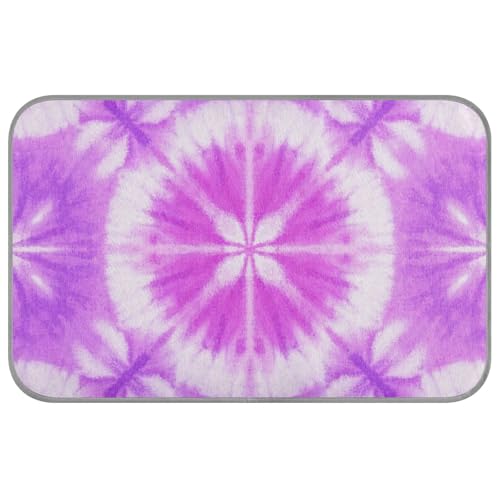 Kühlbett für Hunde, selbstkühlendes Haustierbett für Kaninchen, Katzen, Indoor-Haustierbett, Batikfärbung, Rosa / Violett von Amooorous