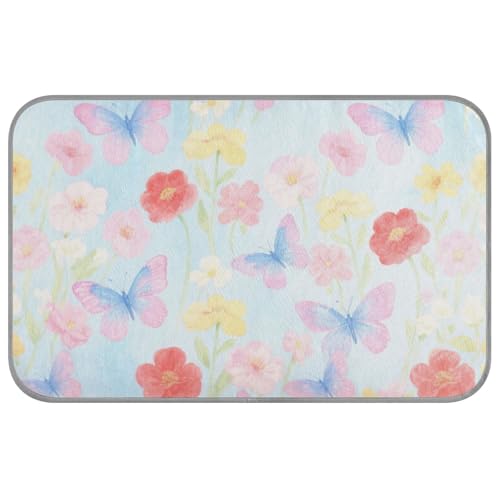 Kühlendes Sommerbett mit Schmetterlings-Blumen, selbstkühlendes Haustierbett für Katzen für Katzen, Outdoor-Katzen, Katzenutensilien, Manta, Fria, Para, Perros, Größe M von Amooorous