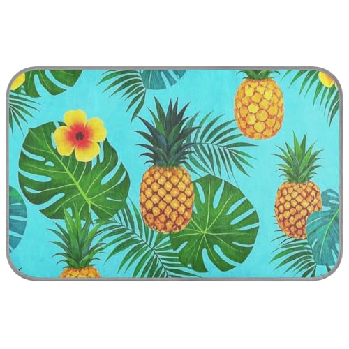 Sommer-Kühlgelmatte für Hunde, Ananas-Palmenblüte, blau, für den Sommer, selbstkühlend, waschbar, für Reisen, Sommer, Manta, Fria, Para, Perros, M Sommer-Kühlgelmatte für Hunde, Ananas-Palmenblüte, blau, für den Sommer, selbstkühlend, waschbar, für Reisen, Sommer, Manta, Fria, Para, Perros, M von Amooorous