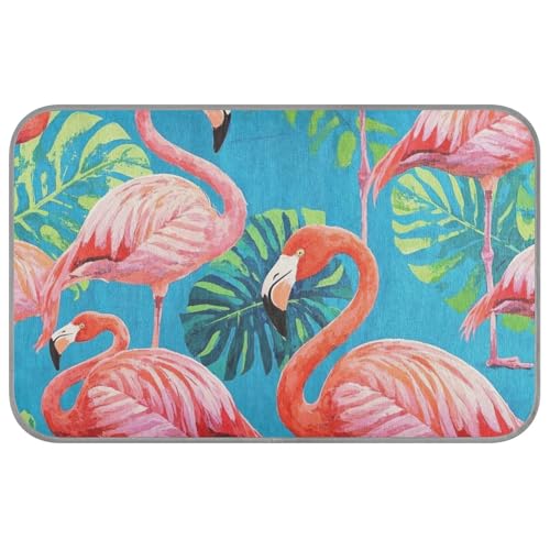 Sommer-Kühlkissen für Hunde, Motiv: Flamingos, Palmblatt, blau, selbstkühlend, Outdoor-Hundebett für Hunde, draußen, Katze, Essentials, Tapete enfriador para Perros M Sommer-Kühlkissen für Hunde, Motiv: Flamingos, Palmblatt, blau, selbstkühlend, Outdoor-Hundebett für Hunde, draußen, Katze, Essentials, Tapete enfriador para Perros M von Amooorous