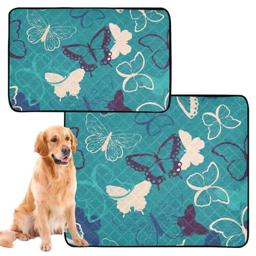 Urinierdecke für Hunde, waschbar, rutschfeste Matte für Autositz, 61 x 91,4 cm + 91,4 x 106,7 cm, Grün, sexy Schmetterling, 2 Stück Urinierdecke für Hunde, waschbar, rutschfeste Matte für Autositz, 61 x 91,4 cm + 91,4 x 106,7 cm, Grün, sexy Schmetterling, 2 Stück von Amooorous