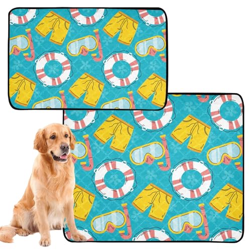 Uriniermatte für große Hunde, waschbar, rutschfest, 61 x 91,4 cm + 91,4 x 106,7 cm, Blau, 2 Stück Uriniermatte für große Hunde, waschbar, rutschfest, 61 x 91,4 cm + 91,4 x 106,7 cm, Blau, 2 Stück von Amooorous
