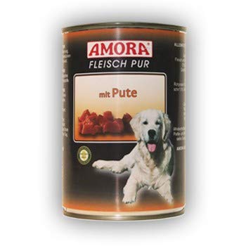 Amora Dog Fleisch pur Pute | 6 x 400g Hundefutter nass von Amora