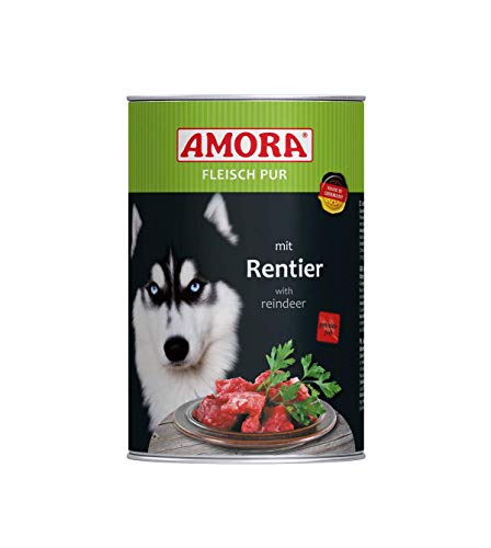 Amora Dog Fleisch pur Rentier | 6 x 400g Hundefutter nass von Amora