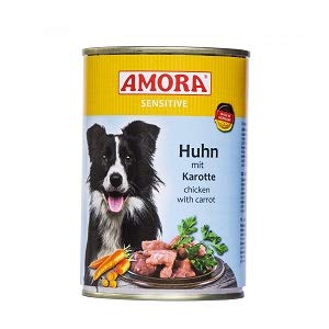 Amora Dog Sensitive Huhn & Karotte | 6 x 400g Hundefutter nass von Amora