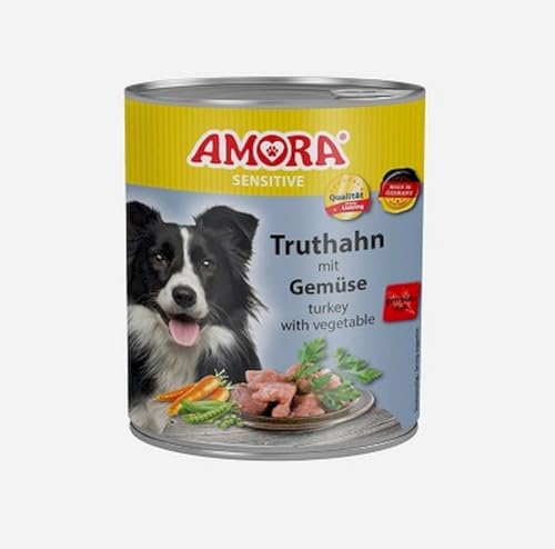 Amora Dog Sensitive Truthahn & Gemüse | 6 x 800g Hundefutter von Amora
