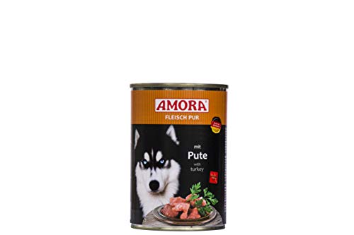 Amora Fleisch Pur Sorte Pute 12 x 400g Hundefutter Amora Fleisch Pur Sorte Pute 12 x 400g Hundefutter von Amora