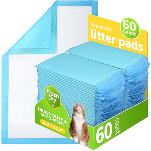 Amorstra Katzenstreu Pads für ordentliches Katzenbrisensystem, Nachfüllpackungen für Katzentoilette, verdicktes, super saugfähiges Urinierpad, Geruchskontrolle und auslaufsicher, geruchlos, 42,9 x 29 von Amorstra