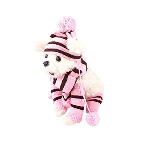 Amosfun Hunde-wärme-Strick-schal-mützen-Set Haustier-Festival-Streifen-Kleidung XXS Amosfun Hunde-wärme-Strick-schal-mützen-Set Haustier-Festival-Streifen-Kleidung XXS von Amosfun