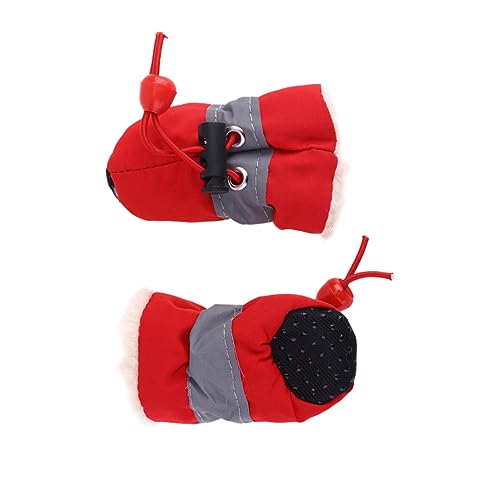 Amosfun 1 Satz Hundestiefel Zum Ziehen Von Pfoten Roter Hund Rutschfester Sohlen-pfotenschutz Schuhsohlenschutz Für Turnschuhe Pudel Schnee Sneaker-Protektor Weihnachtsstiefel Klein von Amosfun