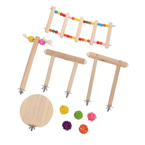 Amosfun 1 Satz Papagei Spielzeug Barsch Aus Papageienholz Kauspielzeug Für Vögel Ara Spielständer Spielplatzständer Für Nymphensittiche Holzzweig Schaukel Hölzern Stressabbauer Schleifstab von Amosfun