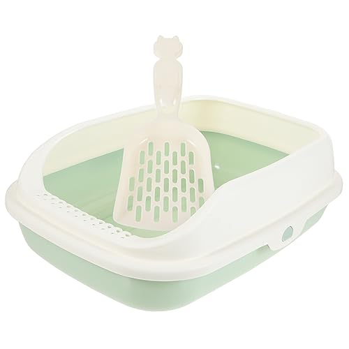 Amosfun 1 Set-Box Katzentoilette Katze Bettpfanne Chinchilla-Zug-töpfchen Tragbares Katzenkotheber Hasenstreu-Toilette Hasen-töpfchentrainer Katze Töpfchen Haustier Reisen Plastik von Amosfun