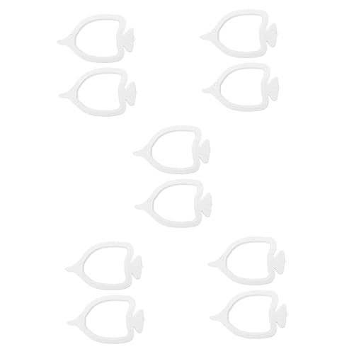 Amosfun 10 STK Futterring Für Aquarien Fischsicheres Futter Quadratisches Fischfütterungswerkzeug Fischfütterungskreis Futternapf Für Garnelen Wurm Fischfutter PVC Weiß Tragbar von Amosfun