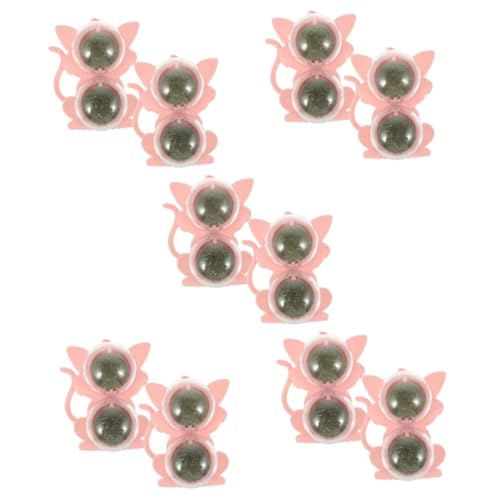 Amosfun 10 STK Katzenspielzeug Minzpflanzen Geschenk Mini-Puzzle Rotierendes Katzenminze-Spielzeug Katze Leckt Katzenminze-Spielzeug Rotierende Kugel Aus Minzblättern Drehbarer Catnip-Ball von Amosfun