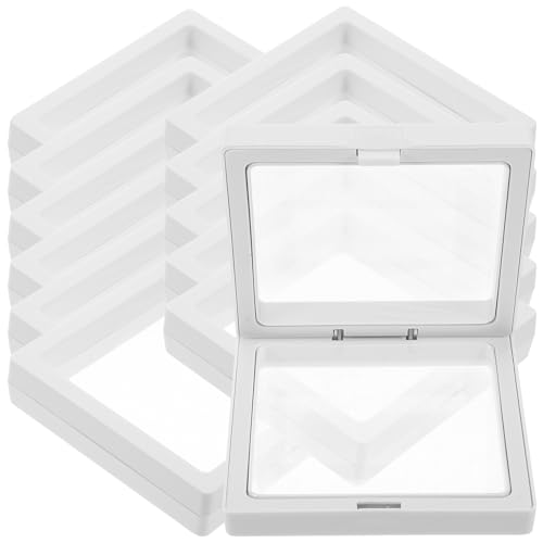 Amosfun 12 Sätze Aufgehängte Vitrine Schwebender Displayrahmen Floatrahmenkasten. Münzdisplay Mit Schwebendem Rahmen Mini Vitrine Suspension 3D Schmuck Weiß Abs von Amosfun