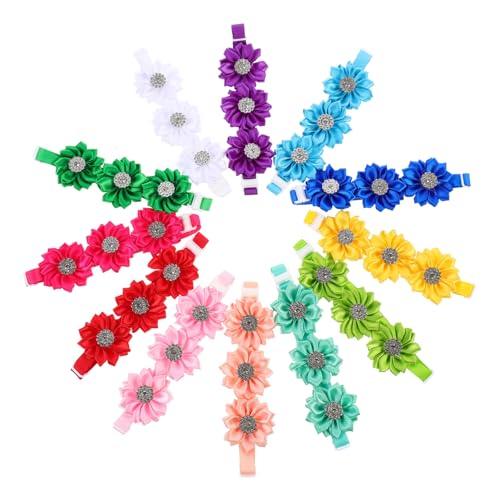 Amosfun 12St Blumenhalsband für Haustiere Blumenhalsband für Katzen tierisches Diamanthalsband Fliege für Haustiere Kätzchen Blumenkragen Mit Diamant Kristallblume schmücken Strass von Amosfun