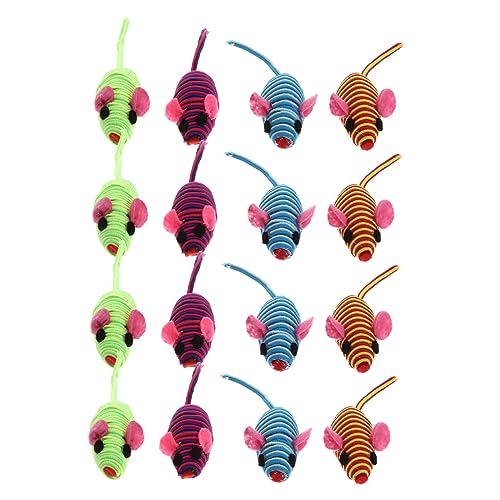 Amosfun 12stücke Teiliges Elastische Mausspielzeuge Für Katzen Interaktives Katzenspielzeug Zufälligen Farben Für Spielerische Beschäftigung Und Kratzschutz von Amosfun