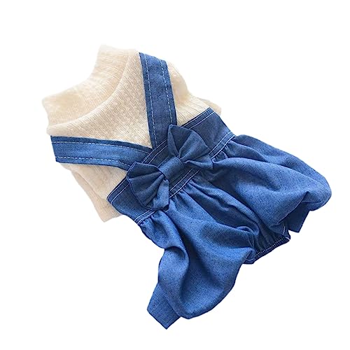 Amosfun 1stk Weste Haustierkleidung Verbunden Denim-Overall-Shorts Welpenkleidung Hundekleidung Bulldogge-Kleidung Einteiliger Overall Sommer Kleidung Für Kleine Hunde Kleiner Hund Jacke von Amosfun