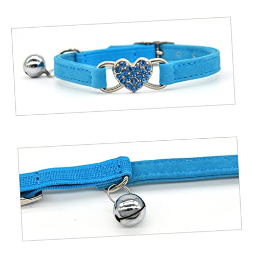 Amosfun Modisches Katzenhalsband in Herzform Mit Verstellbarer Kette Und Glöckchen Haustier-Accessoire von Amosfun