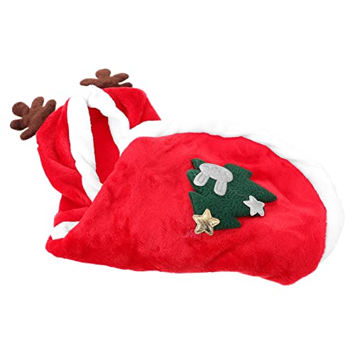Amosfun 1stk Hundeweihnachtskleidung Katze Rentier Kostü Katze Weihnachtskleidung Hund Weihnachtsoverall Haustier Rentier Cosplay Kostü Strumpffüller Hundekleidung Hase Flanell Ältere von Amosfun