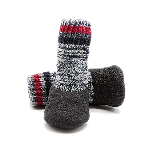 Amosfun 2 Paar Hund Wanderschuhe Welpenschuhe Für Kleine Hunde Hundesocken Für Den Winter Hundesocken Für Große Hunde Haustier Hund Socken Haustier Socken Schuhe Weihnachten Pfote von Amosfun