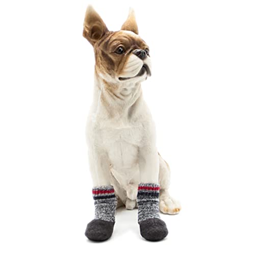 Amosfun 2 Paar Hundesockenschuhe Für Den Winter Hundesocken Für Kleine Mittelgroße Hunde rutschfeste Hundestiefel Haustier Hund Baumwollsocken Socken Mit Sohlen Wasserdicht Warme Stiefel von Amosfun