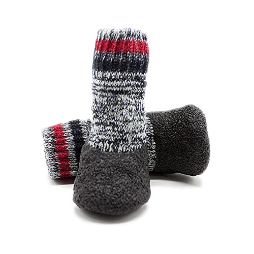 Amosfun 2 Paar Schneestiefel Für Hunde Socken Für Den Winter Welpensocken Weihnachtskostüm Zubehör Haustier Hundegriff Socken Anti-rutsch-socken Für Haustiere Wanderstiefel Verdicken von Amosfun