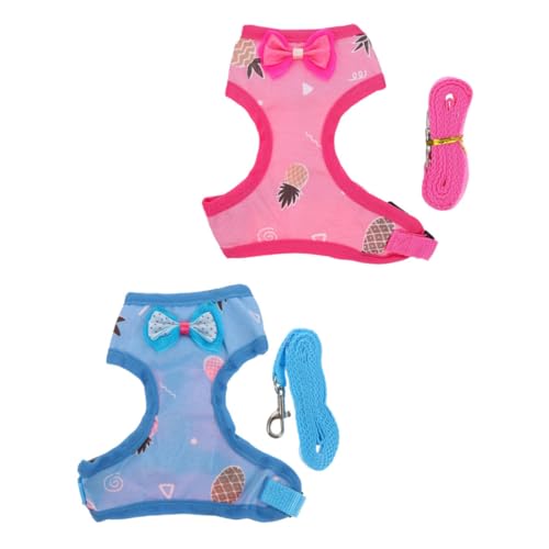 Amosfun 2 Sätze Hühnerweste Hähnchen-Jackengeschirr Mesh-Hühnergeschirr Muskelshirt Tanktops Henne Seil ziehen Henne Zugseil im Freien Gittergewebe Gürtel Hühnerbrust Leine schmücken Stoff von Amosfun