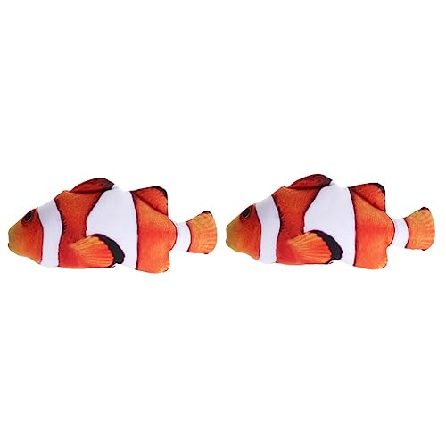 Amosfun 2st Katzenspielzeug Fisch Stofftier Fischkissen Fisch-wurfskissen 3D Fisch Kissen Karausche von Amosfun