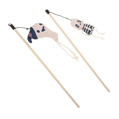 Amosfun Halloween Haustier Spielzeug Katzen 2pcs Kätzchen Teaser Spielzeug Interaktive Necken Sticks Attraktive Necken Amosfun Halloween Haustier Spielzeug Katzen 2pcs Kätzchen Teaser Spielzeug Interaktive Necken Sticks Attraktive Necken von Amosfun