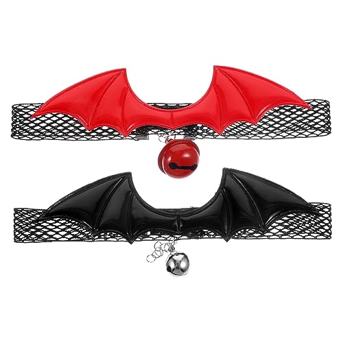 Amosfun Halskette 2St Katzenhalsbänder Kätzchenhalsbänder süße Halloween-Katze-Krawatte für Katze für Fledermausflügel einstellbar Metall Amosfun Halskette 2St Katzenhalsbänder Kätzchenhalsbänder süße Halloween-Katze-Krawatte für Katze für Fledermausflügel einstellbar Metall von Amosfun