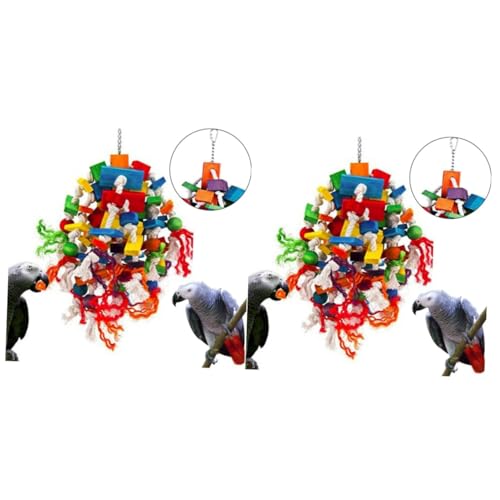 Amosfun 2St Papageienfutter Papagei-Seil-Spielzeug Spielzeugvögel Papageienspielzeug Aufhängen Sittich Tierfutter Haustier Papageienzubehör Lebensmittel Kanarienvogel von Amosfun