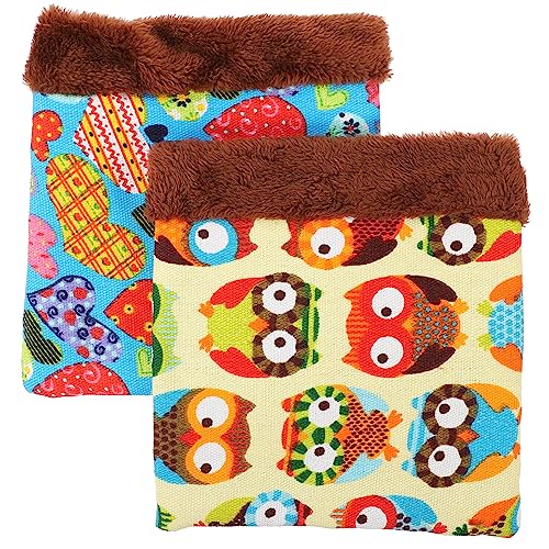 Amosfun 2St Schlafsack für Hamster Plüsch Haustier Hamster häuschen Hamster Bett Haustierzubehör Hamsterhütte Rattenversteck Winter Kleintierbedarf von Amosfun