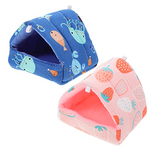 Amosfun 2st Hamsternest Versteckhöhle Für Hamsterratten Schlafnest Für Kleine Tiere Hamsterbeutelbett Schweinestall Hamster Plüschnest Eichhörnchen Nest Hamsterbett Baumwolle Winter von Amosfun