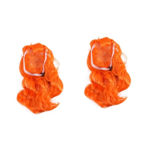 Amosfun 2st Haustier Perücke Kopfbedeckung Halloween-Haustier-Halloween-kostümzubehör Lange Cosplay-hundeperücken Lustige Hundekleidung Hunde-Overall Chemische Faser Einteilige Hose Haar von Amosfun