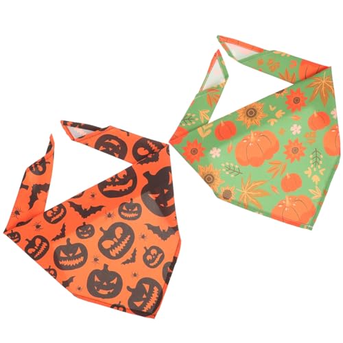 Amosfun Dreieckiger Haustierschal 2 Stück Hundelätzchen Für Feiertage Halloween Haustierzubehör Stilvolles Haustierhandtuch Für Katzen Und Hunde von Amosfun