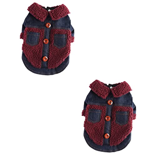 Amosfun 2st Kleidung Für Haustiere Hundejacken Für Große Hunde Winter Stylische Hundejacke Winterjacken Für Hunde Winddichte Hundekleidung Haustier Wintermantel Jeans Polyester Warm Halten von Amosfun