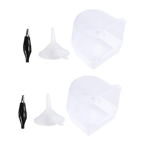 Amosfun 2St Pflegewanne Badezubehör Zubehör für Wellensittichkäfige Innenausstattung -Bad Badewanne Vogelbadkäfig Vogel Zubehör Vogelkäfig Badebox Bidet Weiß Xuanfeng Haustier von Amosfun