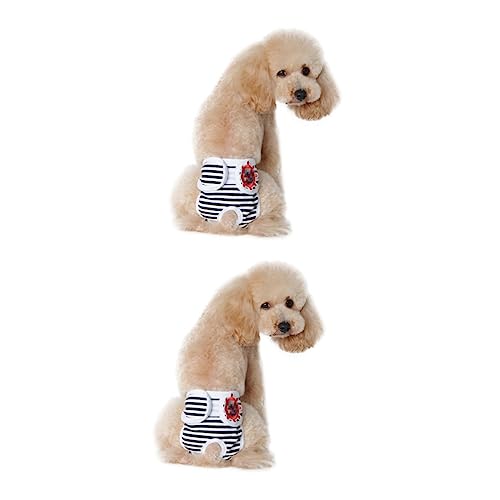 Amosfun 2st Welpen Wickeln Hundewindeln Hundekleidung Für Mädchen Hygienehöschen Für Hunde Hundeunterwäsche Weiblich Männlicher Hund Wickeln Wiederverwendbare Welpenwindel Pyjama von Amosfun