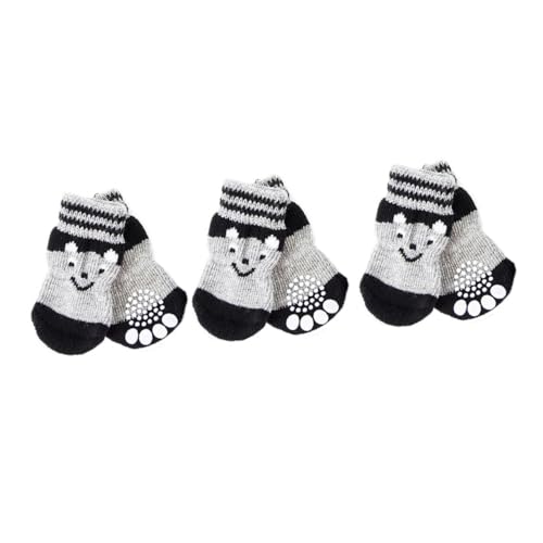 Amosfun Warme Hundesocken – 3er-Pack Nicht- Schuhe Booties Für Hunde Haustierstrümpfe Haustierschuhe von Amosfun