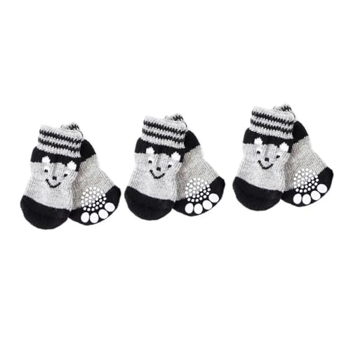 Amosfun 3 Paare Hundeschuh Socken Strumpffüller Für Welpen Nicht Booties Für Hunde Hundesocken Für Hartholzböden Pfotenschutz Für Hundesocken Katzenschuhe Drinnen Baumwolle Wintersocken von Amosfun