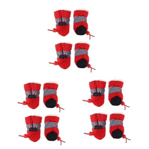 Amosfun 3 Sätze Schuhsohlenschutz Für Turnschuhe Chihuahua-Schneestiefel Hundeschneestiefel Für Hunde Booties Für Hundepfoten Mittel Rote Welpen- Reflektierend Haustier von Amosfun