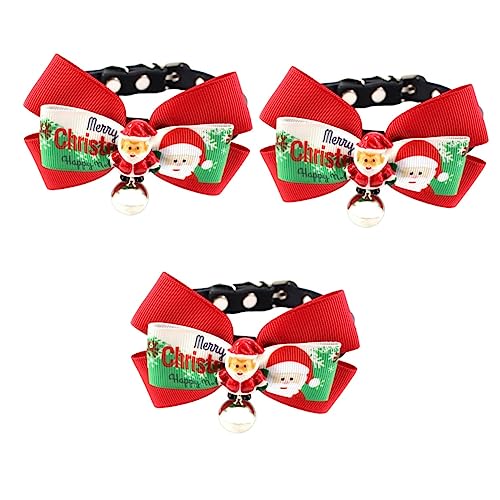 Amosfun Strumpffüller 3 Stück Kätzchenhalsband Welpen-Hundehalsband Weihnachts Hundehalsband Weihnachts-Katzenhalsband Schneeflocken-Katzenhalsband Weihnachts-Hundeleine von Amosfun