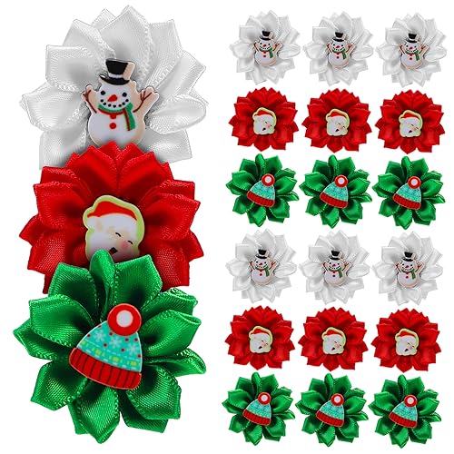 Amosfun 30 STK weihnachtsdeko weihnachtliche hundekopfbedeckung Weihnachtsschmuck für Haustiere Weihnachtshundeschleifen Krawatte Gummiband Zubehör Stoff Weihnachten von Amosfun