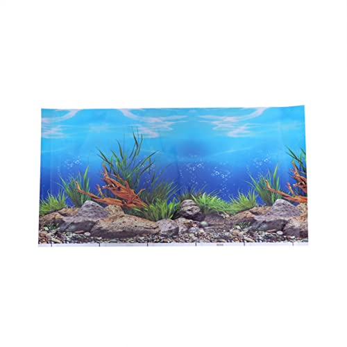 Amosfun 3D-Aquarium-Hintergrund Aquarium Hintergrundbild Aquarium Hintergrund Aufkleber Hintergrundbild Dekor Fisch Tank Tapete Aquarium 3D-Hintergrund Dreidimensional Die Unterwasserwelt von Amosfun