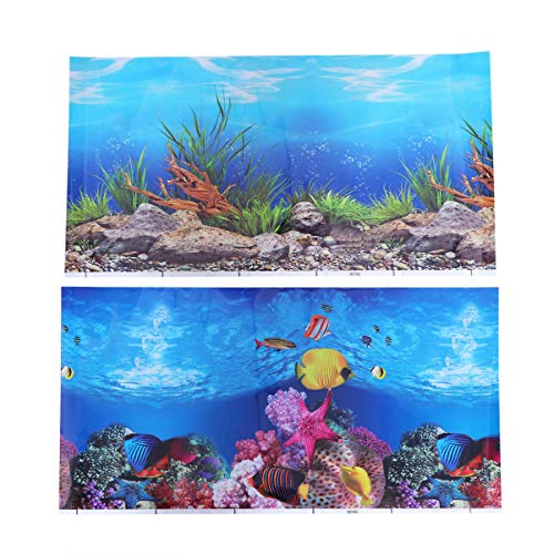 Amosfun 3D-tapete Aquarienhintergründe Unterwasserwelt Aquarium Kulisse Tapete Für Fischbecken Hintergrundbilder Für Fischbecken Hintergrundbild Dekor Meer 3D-Bild Doppelseitig Poster von Amosfun