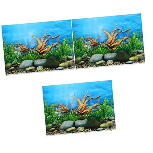 Amosfun 3St Aquarium-Hintergrundaufkleber Aquarienpflanzen Aufkleber für Aquarien Unterwasser deko Aquarium rückwand botanische Tapete 3D-Tapete Hintergrundaufkleber für Aquarium Anlage von Amosfun